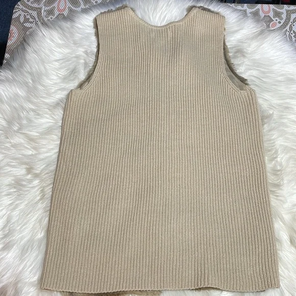 Liz Claiborne-Soft Faux Fur Sweater Knit Long Vest-M-#0058 - Picture 3 of 10